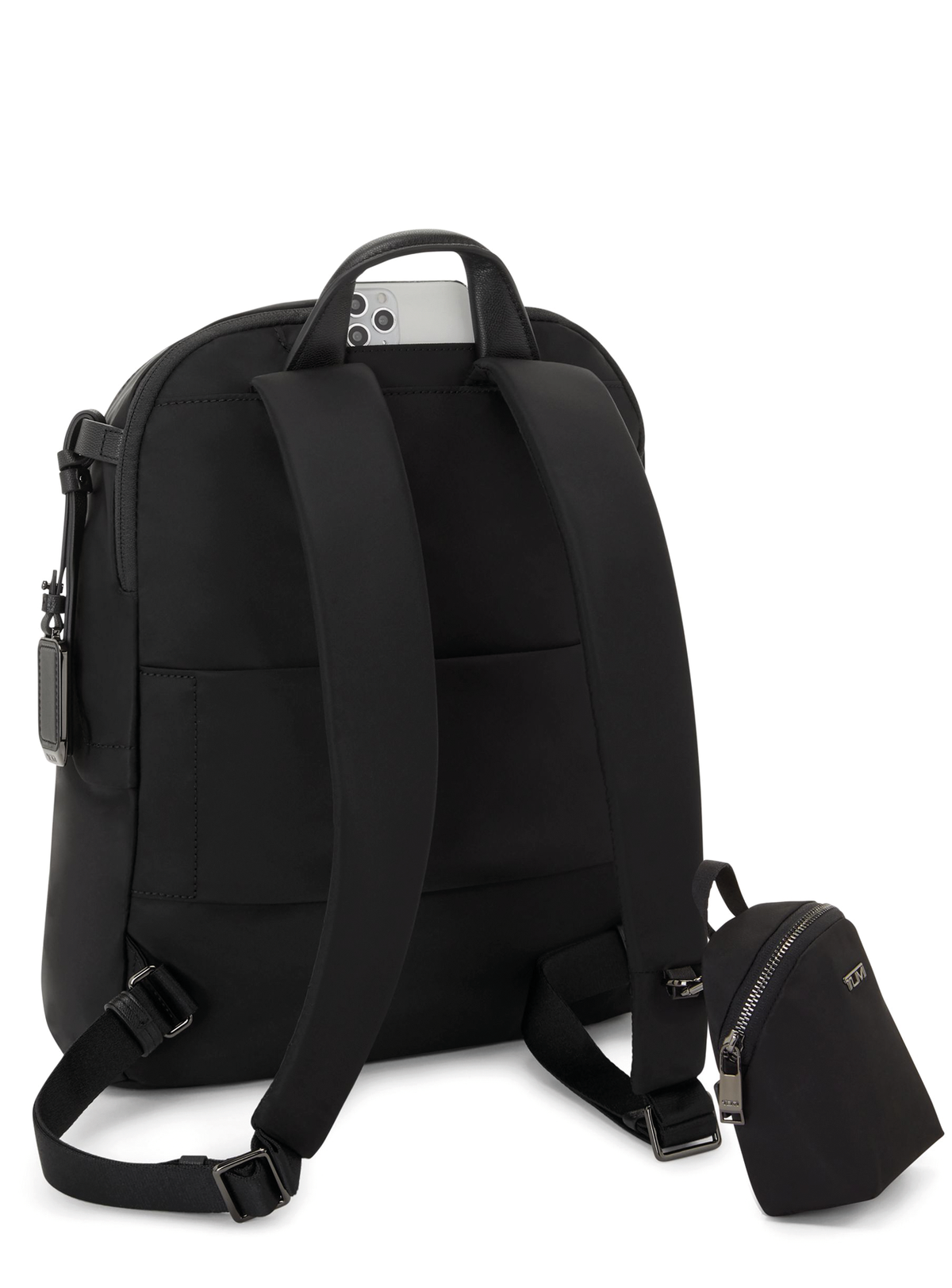 TUMI Halsey Backpack: Lightweight Everyday & Travel Backpack in black - handle; backpack-strap